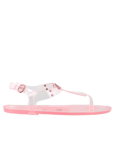 Shop Michael Kors Jelly Thong Sandals In Pink