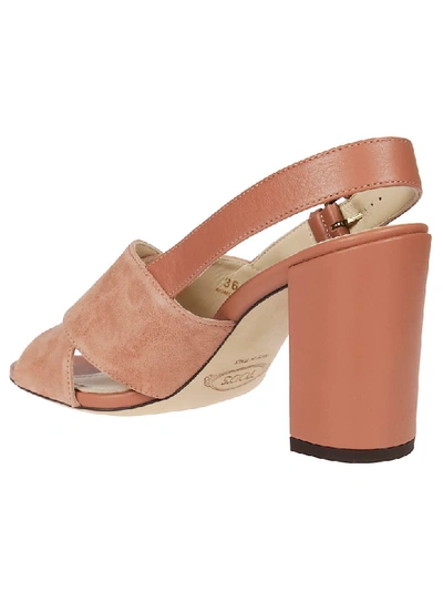 Shop Tod's Slingback Sandals In Pink