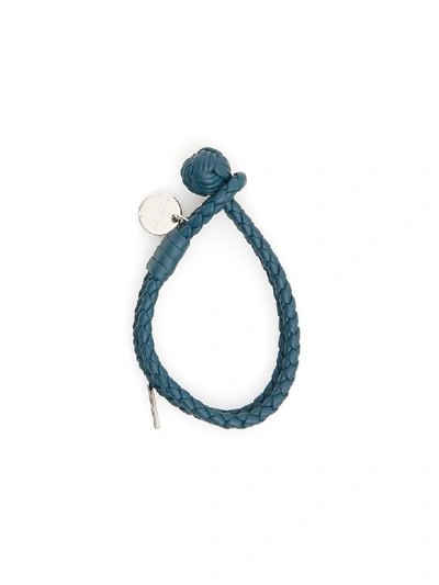 Shop Bottega Veneta Unisex Woven Nappa Bracelet In Brighton|blu