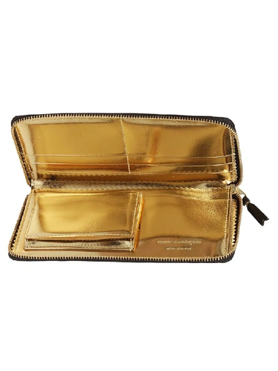 Shop Comme Des Garçons Classic Zip Around Wallet In Gold