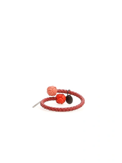 Shop Bottega Veneta Unisex Tricolor Cuff In Baccara Pop Hibis (red)