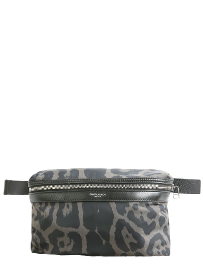 Shop Saint Laurent Foldable Nylon Backpack In Militare