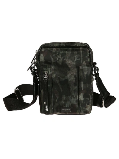 Shop Dolce & Gabbana Camouflage Shoulder Bag In Military Green