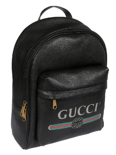 Shop Gucci Logo Print Backpack In Basic