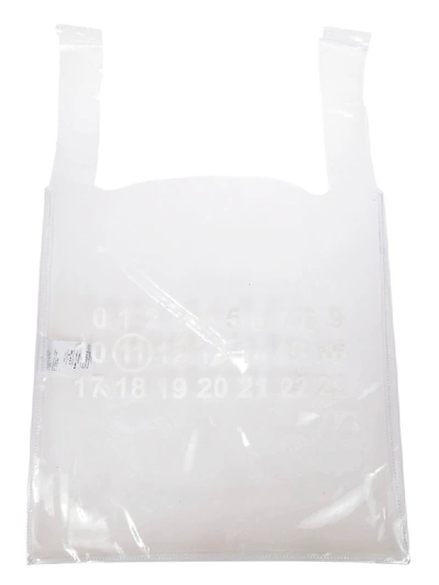 Shop Maison Margiela Logo Patch Shopper Bag In White