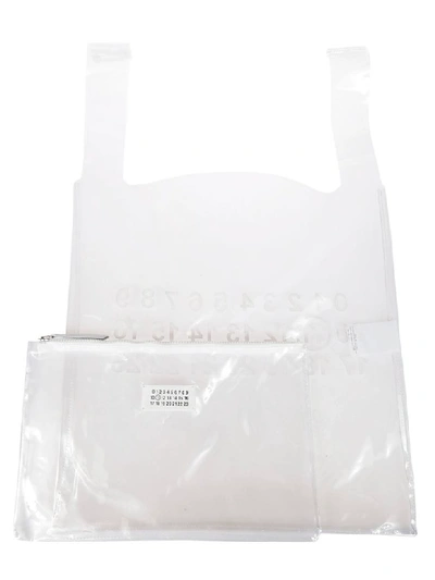 Shop Maison Margiela Logo Patch Shopper Bag In White