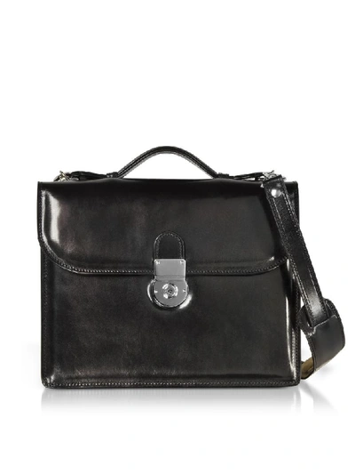Shop L.a.p.a. Classic Black Leather Briefcase