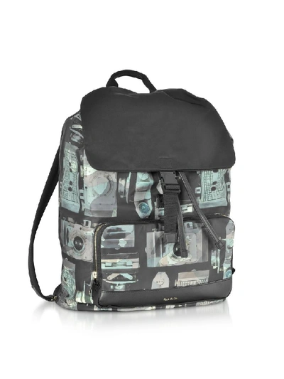 Shop Paul Smith Camouflage Pauls Camera Print Flap Mens Backpack In Black