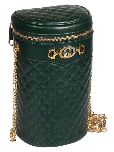 Shop Gucci Quilted Shoulder Bag In Green