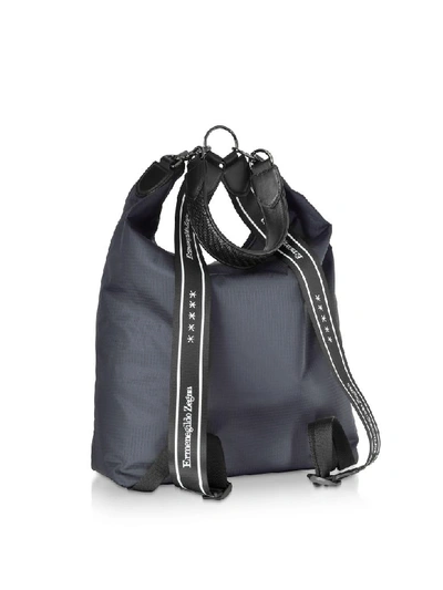Shop Ermenegildo Zegna Blue Nylon Mens Tote Bag/backpack