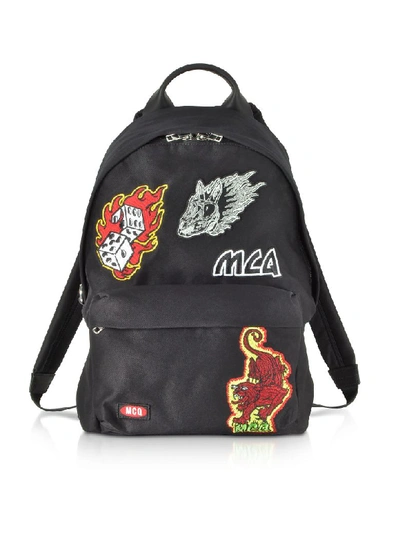 Shop Mcq By Alexander Mcqueen Mcq Alexander Mcqueen Black Signature Backpack W/patches