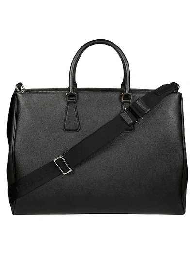 Shop Prada Logo Tote In Black