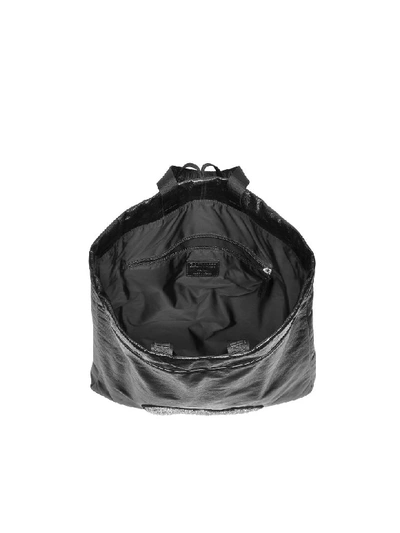 Shop Balmain Black Leather Blink Backpack