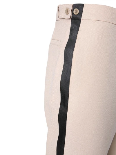 Shop Maison Margiela Trousers With Contrasting Band In Beige