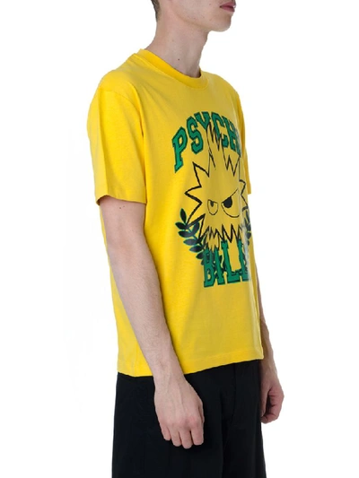 Shop Mcq By Alexander Mcqueen Psycho Billy Yellow Cotton T-shirt