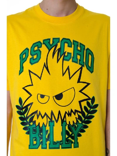Shop Mcq By Alexander Mcqueen Psycho Billy Yellow Cotton T-shirt