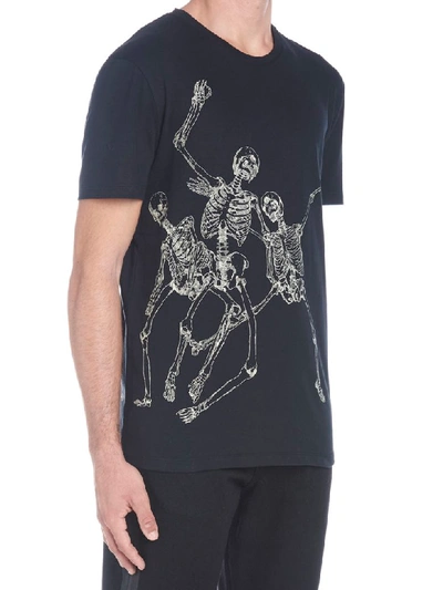 Shop Alexander Mcqueen Jumping Skeleton T-shirt In Black