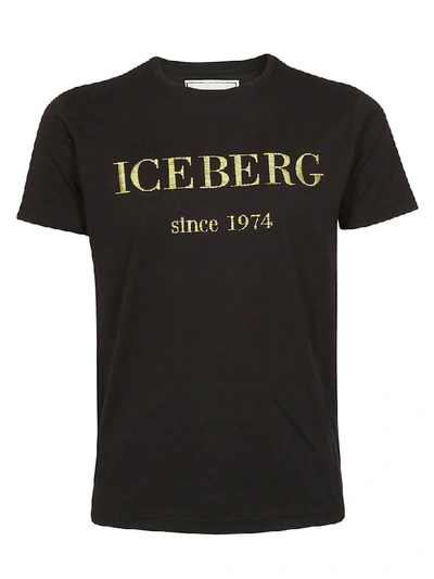 Shop Iceberg Embroidered T-shirt In Black