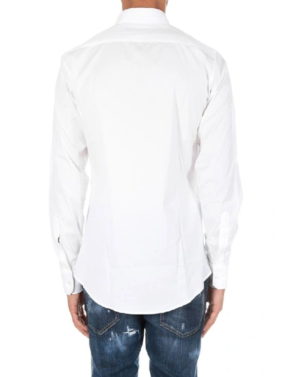 Shop Dsquared2 Stretch Cotton Shirt In Bianco