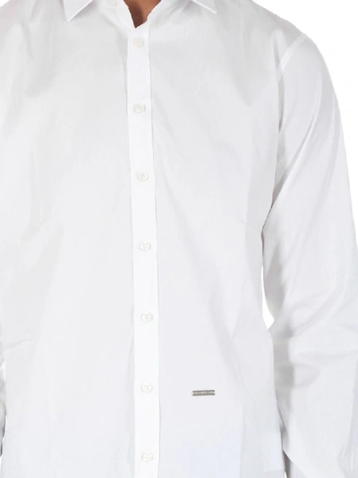 Shop Dsquared2 Stretch Cotton Shirt In Bianco