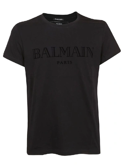 Shop Balmain Logo Print T-shirt In Pa Noir