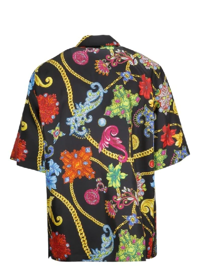 Shop Versace Shirt In W Nero Multicolor