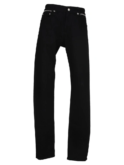 Shop Alexander Mcqueen Zip Waistband Jeans In Black