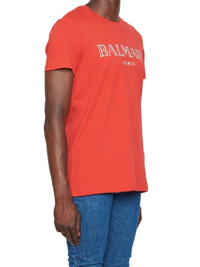 Shop Balmain T-shirt In Red