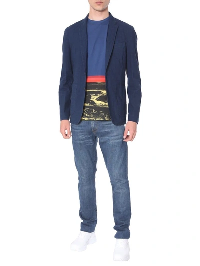Shop Ps By Paul Smith Deconstructed Jacket In Azzurro