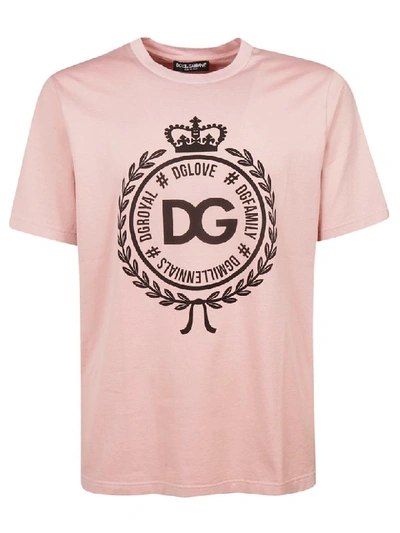 Shop Dolce & Gabbana Dg Crest Logo T-shirt In Pink