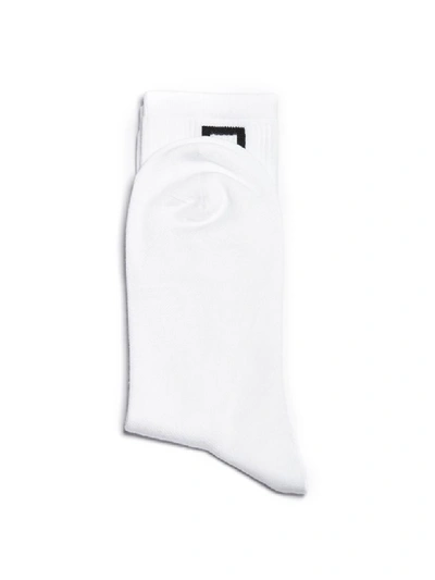 Shop Givenchy Logo Socks In Bianco Nero