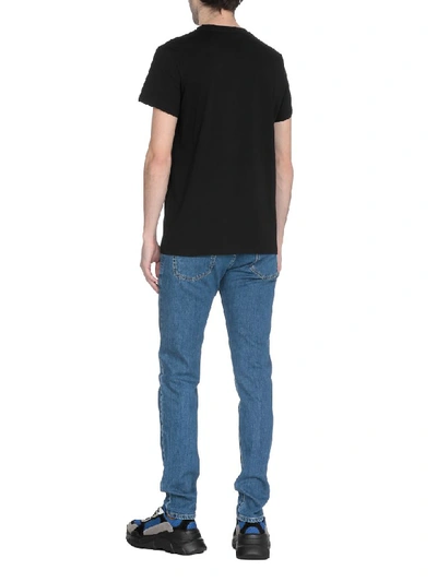 Shop Balmain Cotton T-shirt In Noir/or