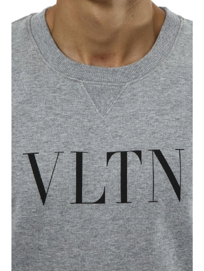 Shop Valentino Gray Cotton Sweatshirt With Vltn Logo