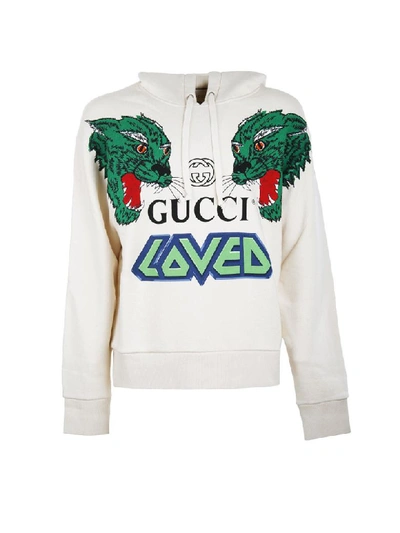 Shop Gucci Cotton Jersey Sweatshirt In Bianco