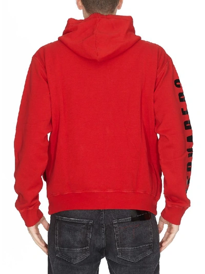 Shop Dsquared2 Zipped Hoodie In Red