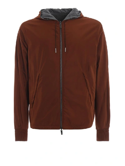 Shop Ermenegildo Zegna Reversible Hooded Jacket In Var