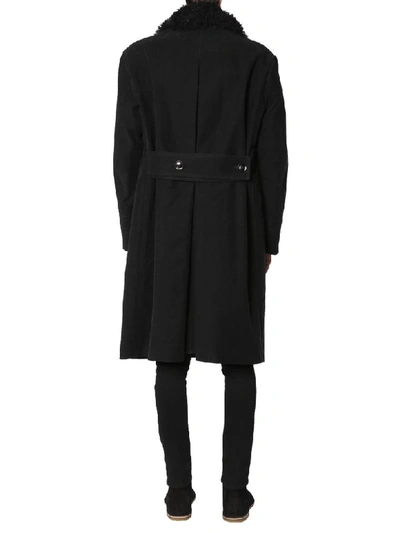 Shop Tom Ford Coat With Shearling Collar In Nero