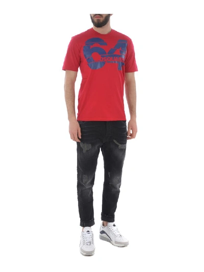 Shop Dsquared2 Short Sleeve T-shirt In Rosso Ciliegia