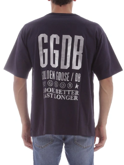 Shop Golden Goose T-shirt In Blue Cotton