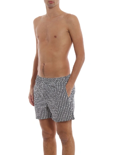 Shop Valentino Printed Swim Shorts In Afblu/avorio