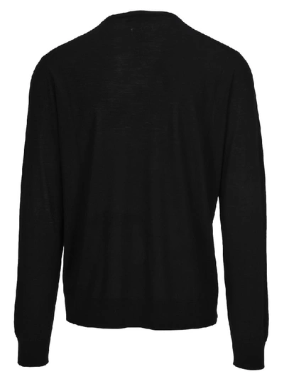 Shop Prada Intarsia Logo Sweater In Black