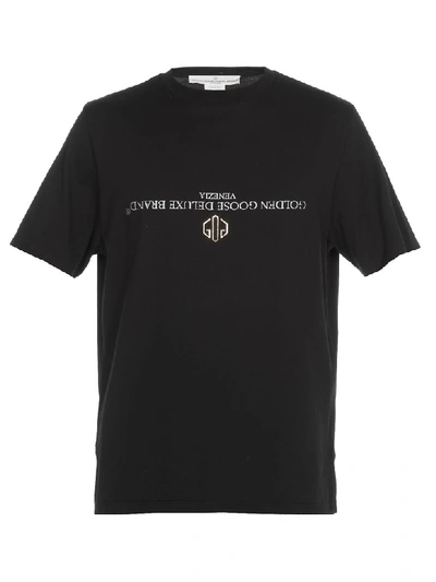 Shop Golden Goose Cotton T-shirt In Black/reversed Logo