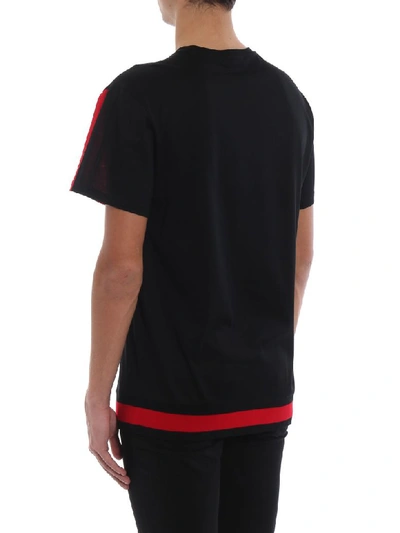 Shop Alexander Mcqueen Contrast Paneled T-shirt In Black/red