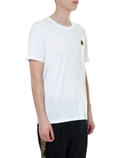 Shop Dolce & Gabbana White Cotton Embroidery Crown T-shirt