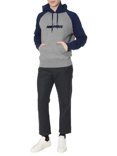 Shop Ami Alexandre Mattiussi Hooded Sweatshirt In Blu