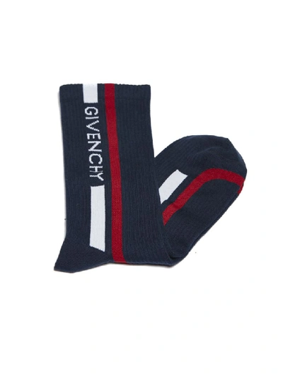 Shop Givenchy Socks In Blu/rosso/bianco