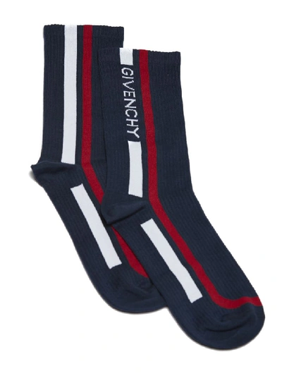 Shop Givenchy Socks In Blu/rosso/bianco