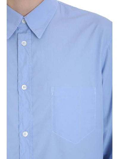 Shop Maison Margiela Light Blue Cotton Shirt In Cyan