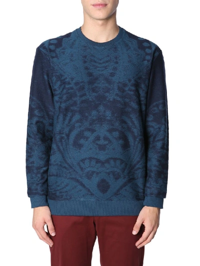 Shop Etro Paisley Jacquard Sweatshirt In Blu