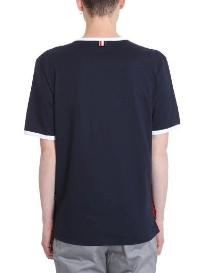 Shop Thom Browne Blue Cotton T-shirt